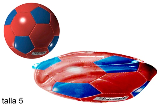 [112018] Balón cuero futbol rojo/azul Talla 5