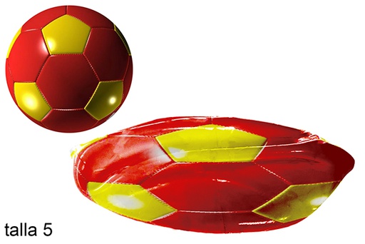 [112020] Pallone da calcio sgonfiato rosso/giallo Misura 5