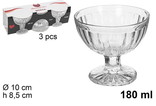 [111683] Pack 3 copa cristal helado Roma 180 ml