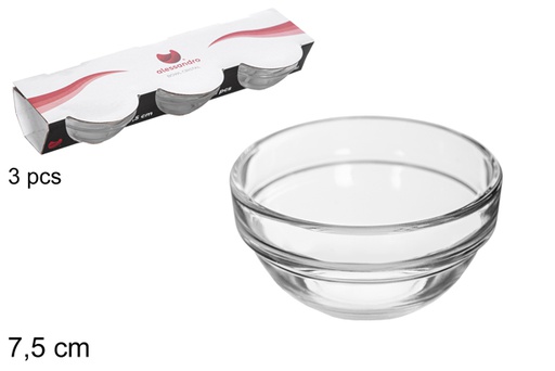 [111668] Pack 3 bowl cristal 7,5 cm