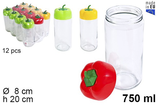 [111664] Glass jar with assorted paprika lid 750 ml