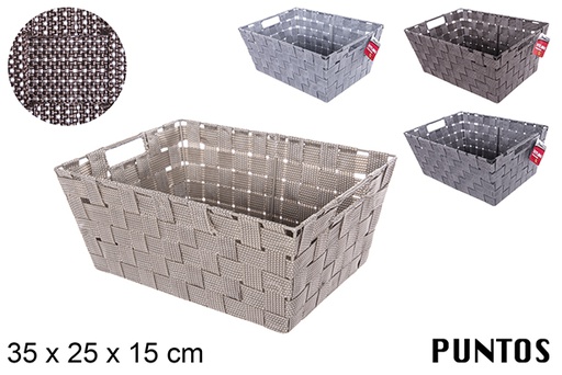 [111983] Cesta nylon puntos colores surtidos 35x25 cm