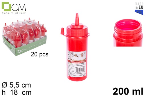 [112416] Frasco plástico de ketchup boca larga 200 ml
