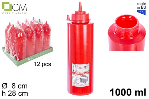 [112419] Wide mouth plastic ketchup bottle 1 l.
