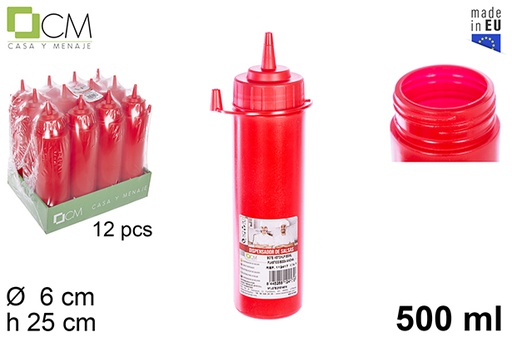 [112417] Wide mouth plastic ketchup bottle 500 ml