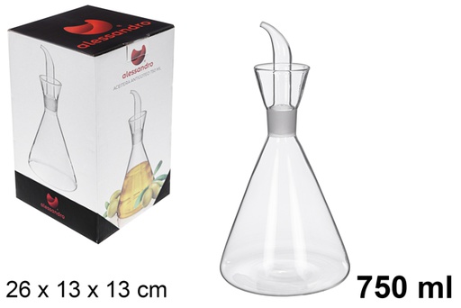 [111867] Huilier verre avec bouchon anti-goutte 750 ml