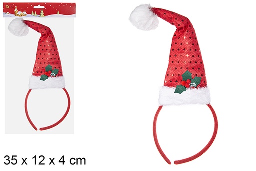 [112384] Diadema navidad decorada gorro papa noel