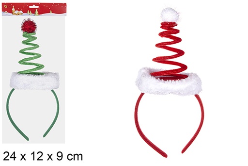 [112386] Cerchietto natalizio decorato a spirale colore