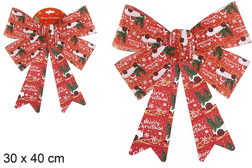 [112932] Christmas bow decorated with tree 30x40 cm