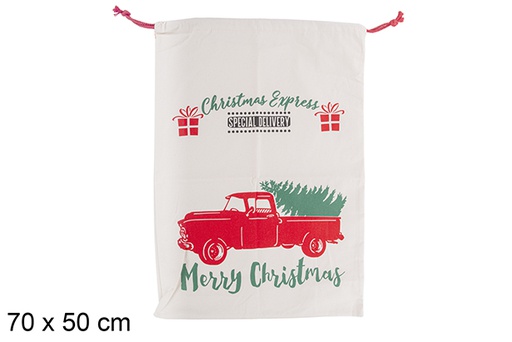 [113089] Christmas bag decorated car 70x50 cm