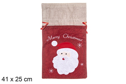 [113093] Borsa natalizia decorata con Babbo Natale 41x25 cm