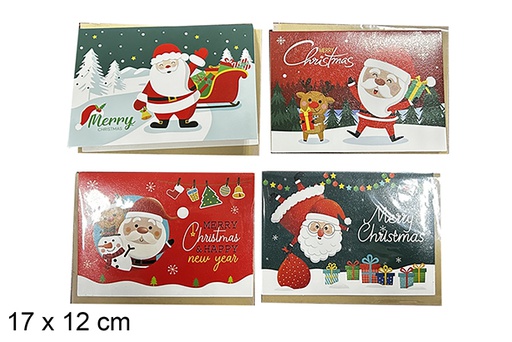 [111817] Christmas postcard decorated with Santa Claus 15x10.5 cm