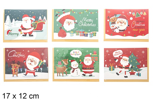 [111817] Christmas postcard decorated with Santa Claus 17x12 cm