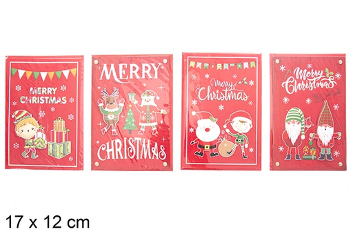 [111819] Assorted decorated Christmas postcard 17x12 cm