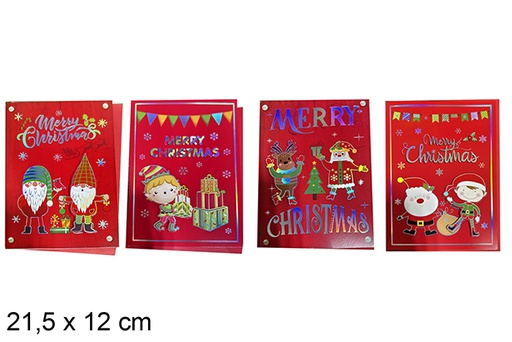 [111819] Assorted decorated Christmas postcard 17x12 cm