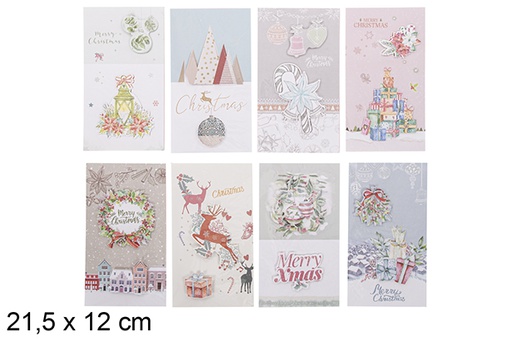 [111820] Christmas decorated postcard Merry Christmas 21,5x12 cm