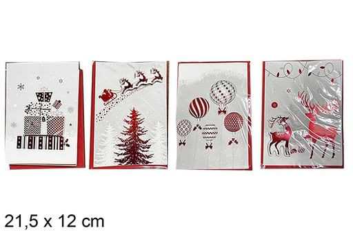 [111822] Decorated Christmas postcard 17x12 cm