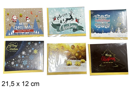 [111826] Postal decorada Navidad surtida 21,5x12 cm