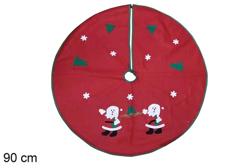 [111827] Christmas tree foot blanket decorated with Santa Claus 90 cm