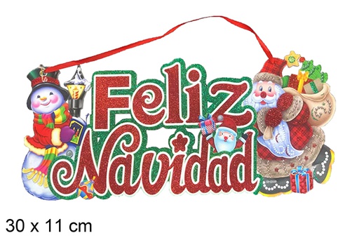 [113152] Pingente de Feliz Navidad 30x11 cm