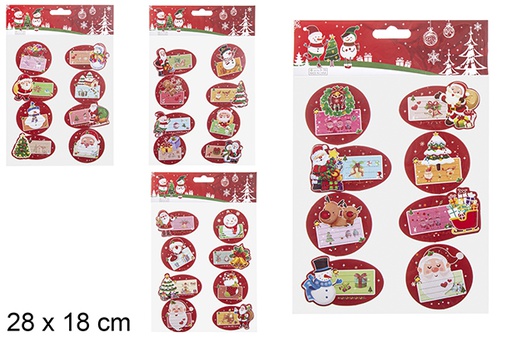 [113227] Pack 8 Christmas figurines  gift stickers  