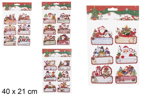[113230] Pack 6 Christmas figurines  gift stickers  