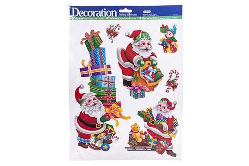 [113236] Pegatinas Papá Noel para decorar ventana surtido