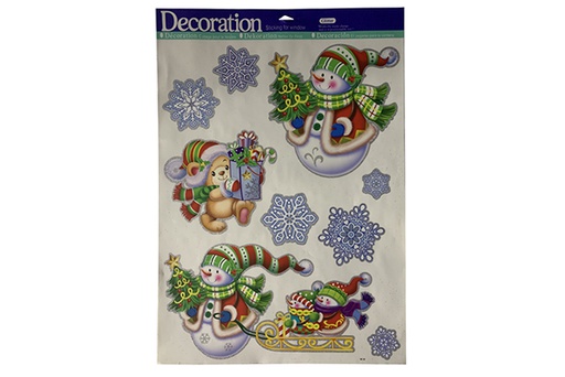 [113242] Snowman and snowflake stickers to decorate windows