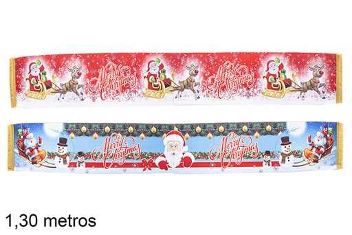 [113573] Lenço de poliéster decorado de Natal modelos variados 1,3 m.