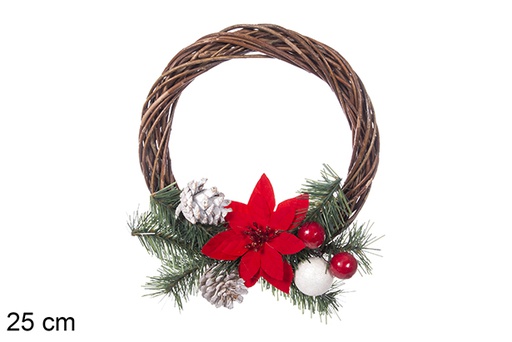 [113708] Christmas wreath with pine cones 25 cm