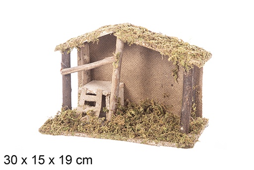 [113711] Empty Christmas cabin 30x15 cm