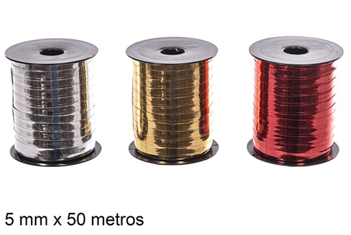 [113727] Assorted gold/silver/red metallic ribbon 5 mm x 50 m