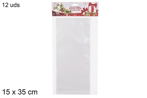 [113811] Pack 12 sachets PVC transparents 15x35 cm