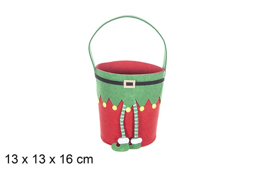 [113856] Borsa in feltro di Babbo Natale 13 cm