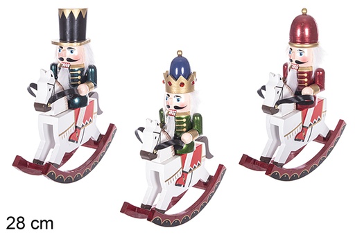 [113873] Nutcracker Christmas wooden coloeful 28 cm  