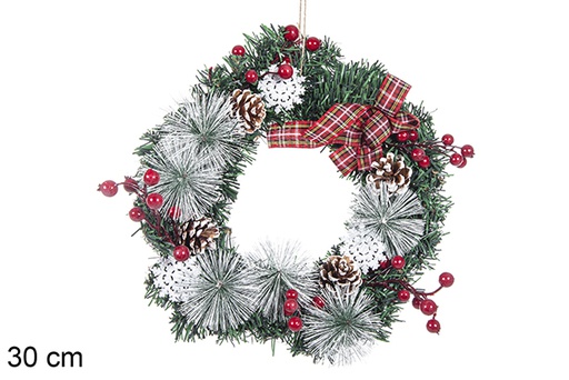 [113877] Christmas wreath with bow 30 cm 