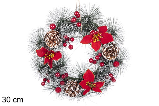 [113882] Christmas wreath with pine cones 30 cm 