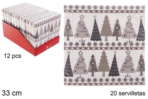 [113950] Pack 20 servilletas 3 capas decorado Navidad 33 cm