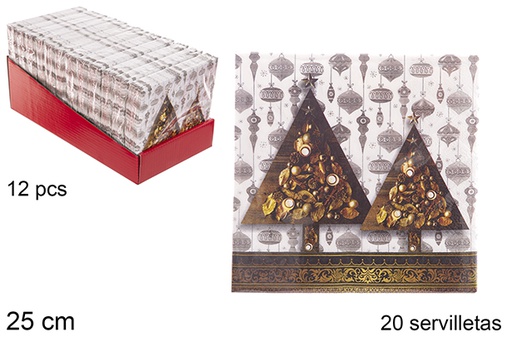 [113959] Pack 20 tovaglioli 3 veli decorati natalizi 25 cm