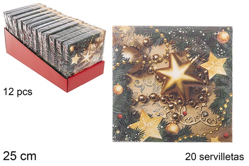 [113962] Pack 20 guardanapos de 3 folhas decorados de Natal 25 cm