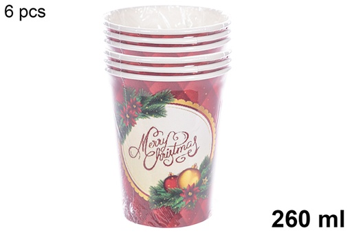 [113999] 6 christmas paper cups 260ml