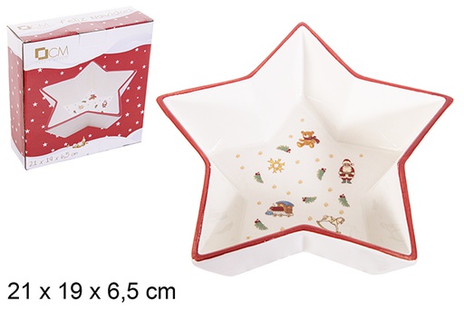 [113176] Christmas star shaped ceramic tray 21x19 cm