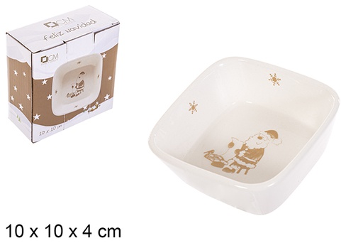 [113206] Ceramic bowl Christmas gold New 10 cm