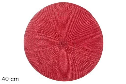 [113332] Dessous de plat en plastique rouge mat 40 cm