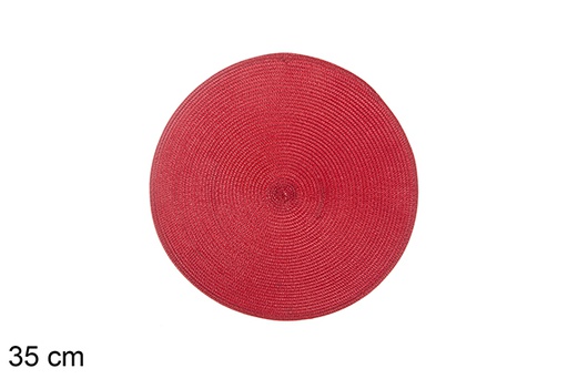 [113335] Sottopentola in plastica rosso opaco 35 cm