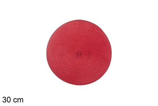 [113338] Dessous de plat en plastique rouge mat 30 cm