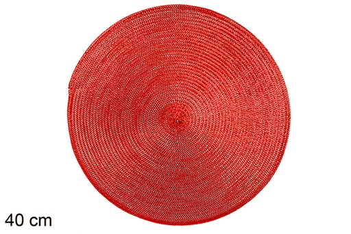 [113344] Dessous de plat en plastique rouge brillant 40 cm