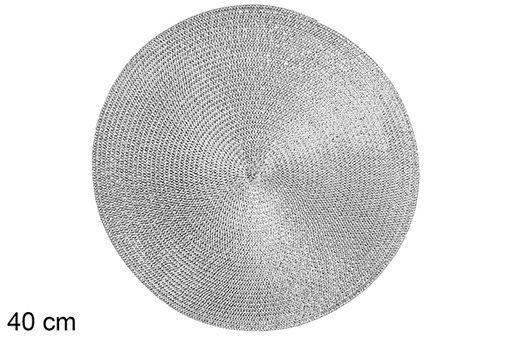 [113345] Shiny silver plastic trivet 40 cm