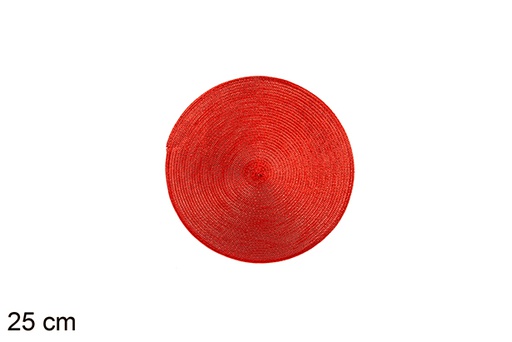 [113356] Dessous de plat en plastique rouge brillant 25 cm