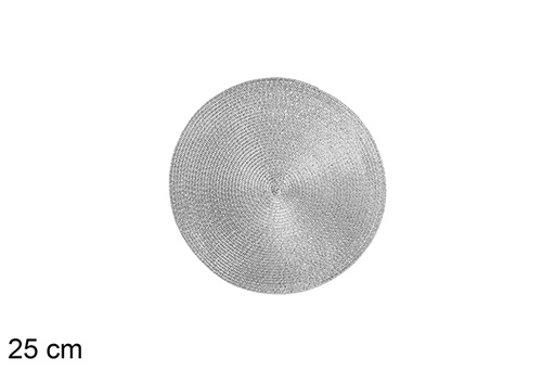 [113357] Shiny silver plastic trivet 25 cm